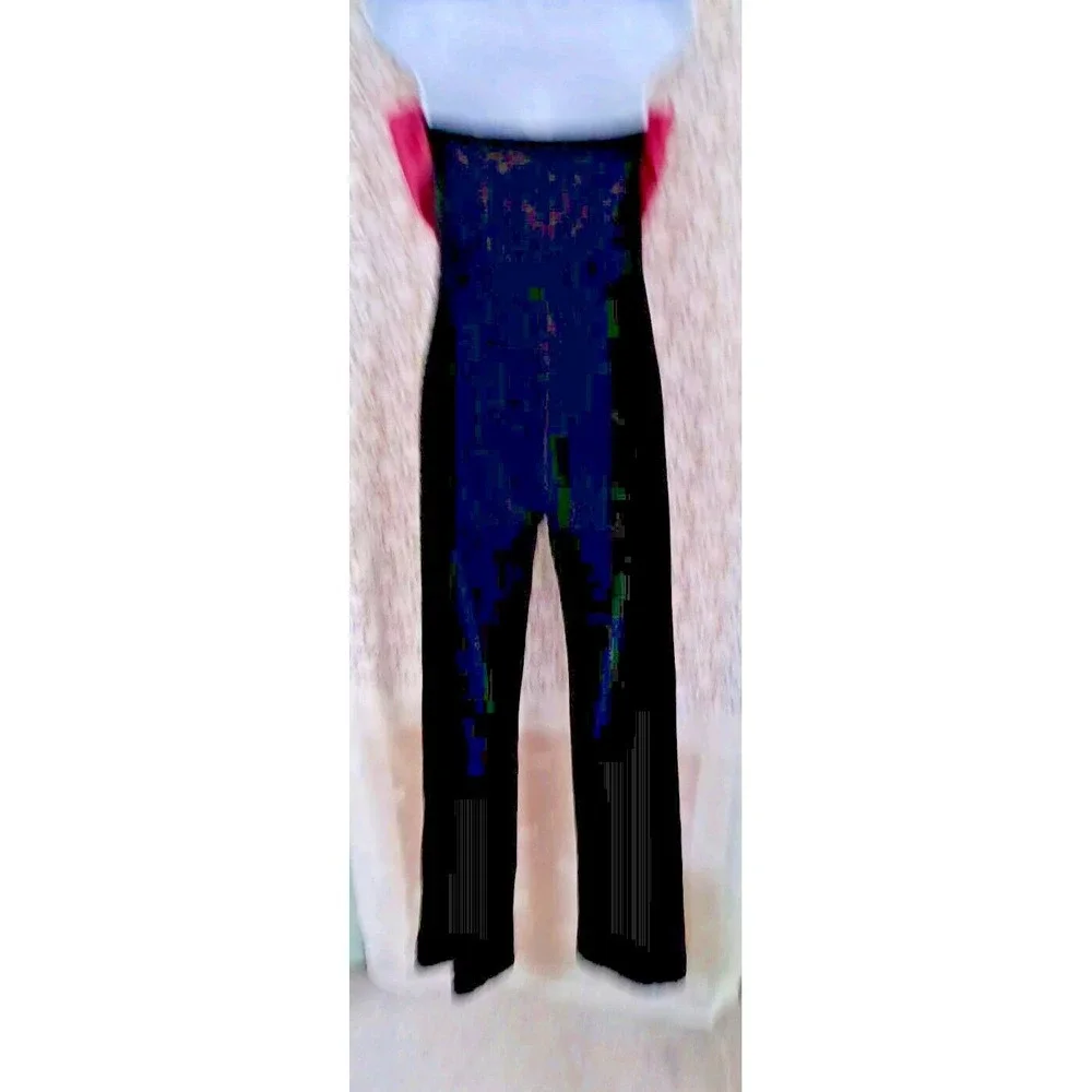 Nasty Gal Velvet Jumpsuit Women's 6 Black Pink Bow One Piece Side‎ Zip Boho Y2K - Picture 2 of 12